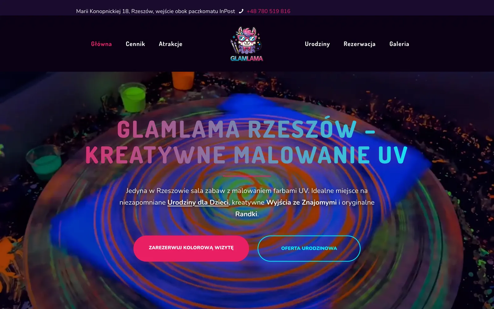 Strona główna GlamLama: neonowy napis Kreatywne malowanie UV